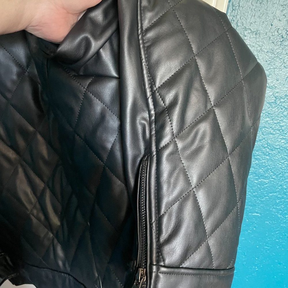 NWT Quilted Imitation Leather Plus Size Moto Jacket 3X - Picture 7 of 9
